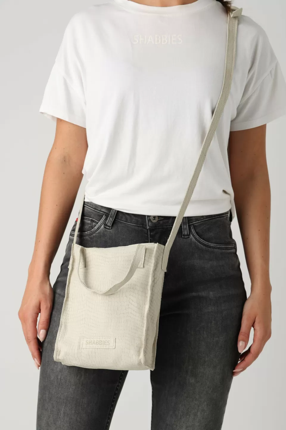 Shabbies Amsterdam Crossbody Bag Cara Grey^ No Waste Leather | Crossbodytassen