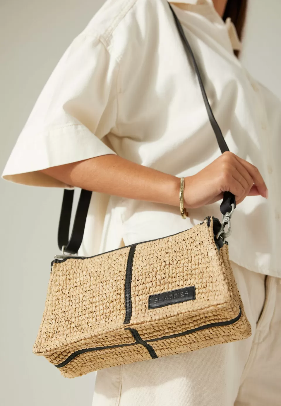 Shabbies Amsterdam Crossbody bag Noka Raffia Natural^ Crossbodytassen