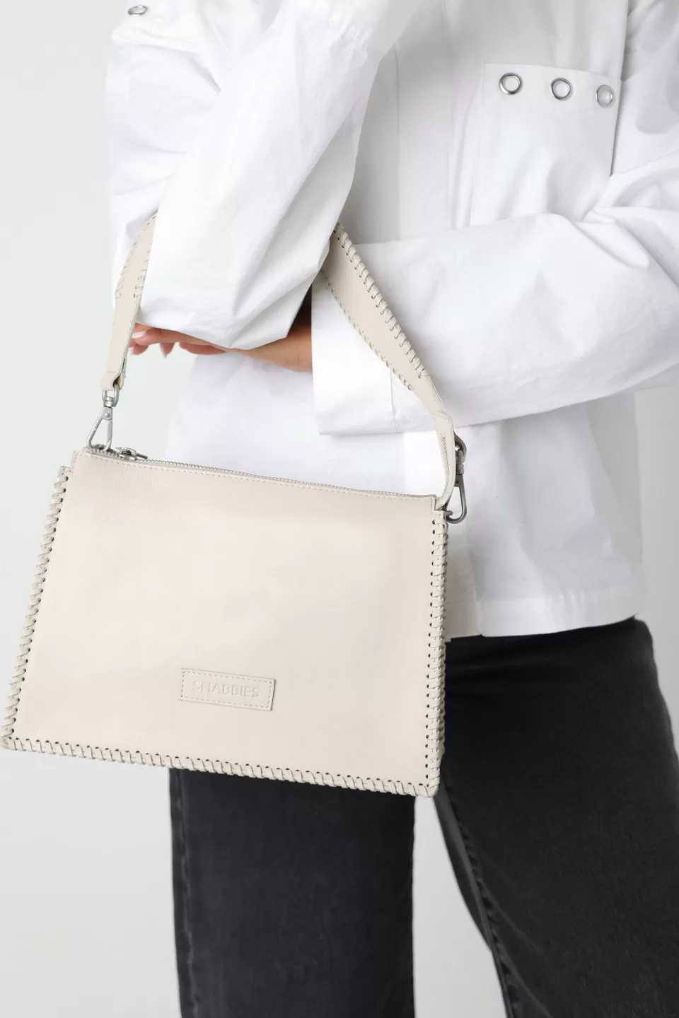 Shabbies Amsterdam Crossbody bag Noka Xl Off White^ Crossbodytassen | Schoudertassen