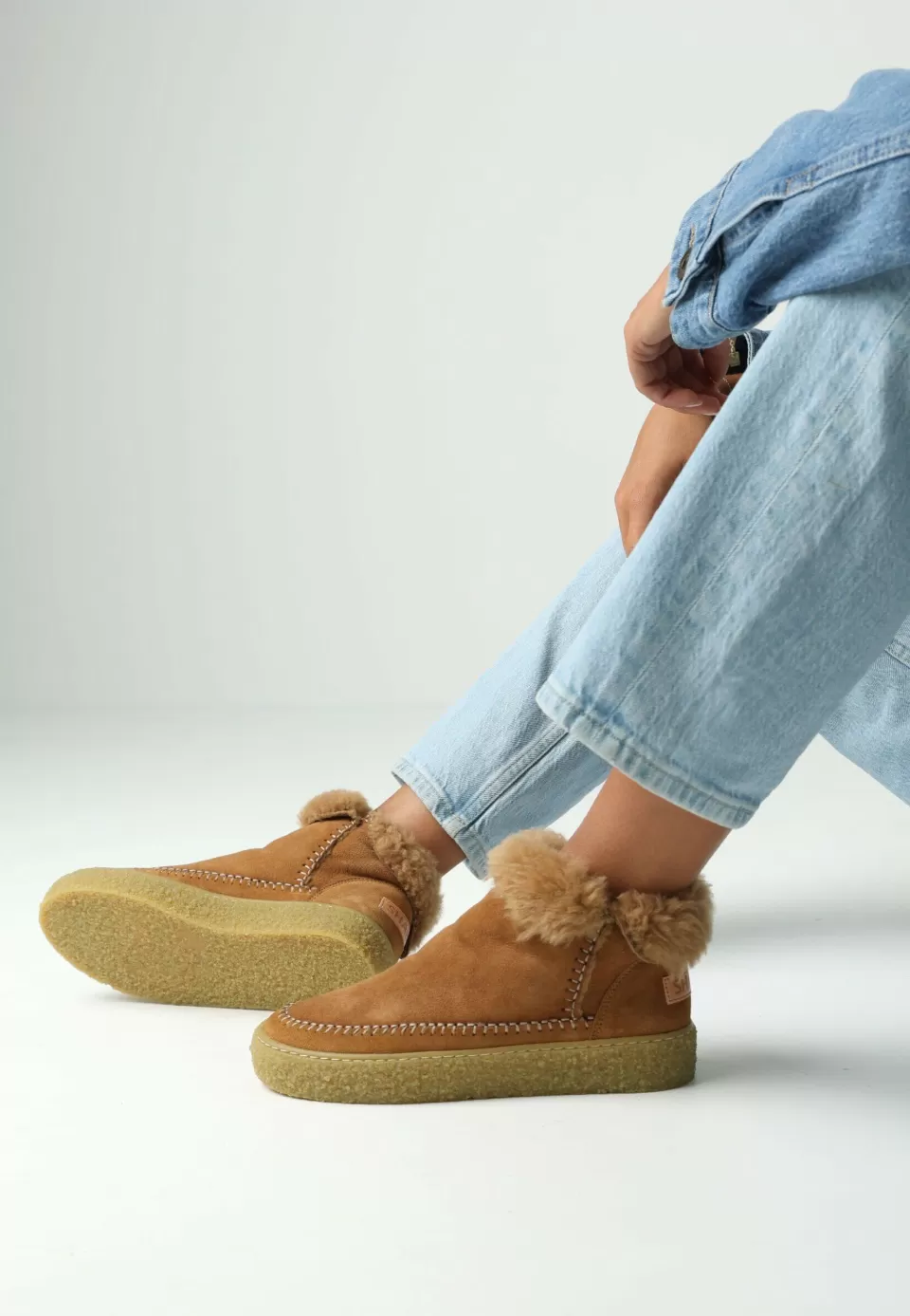 Shabbies Amsterdam Enkel Boot Chewy Moux Doubleface Camel^ Enkellaarzen | Gevoerde Schoenen