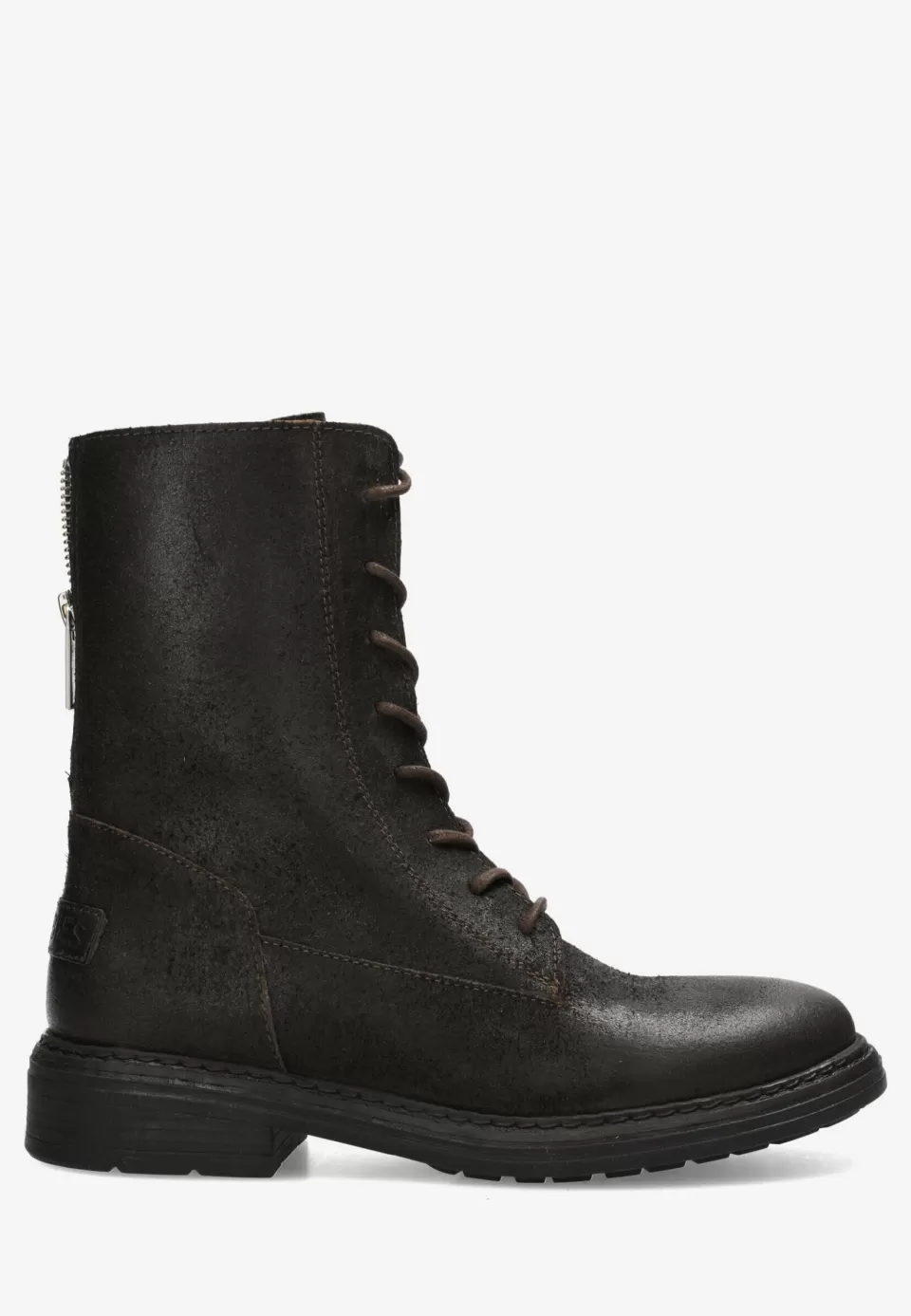 Shabbies Amsterdam Enkellaars Duck Lacey Reversed Donker^ Biker Boots | Enkellaarzen