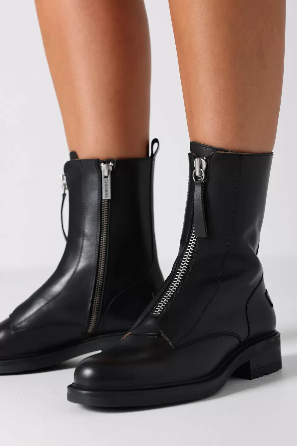 Shabbies Amsterdam Enkellaars Tirza Zipa ^ Enkellaarzen | Biker Boots