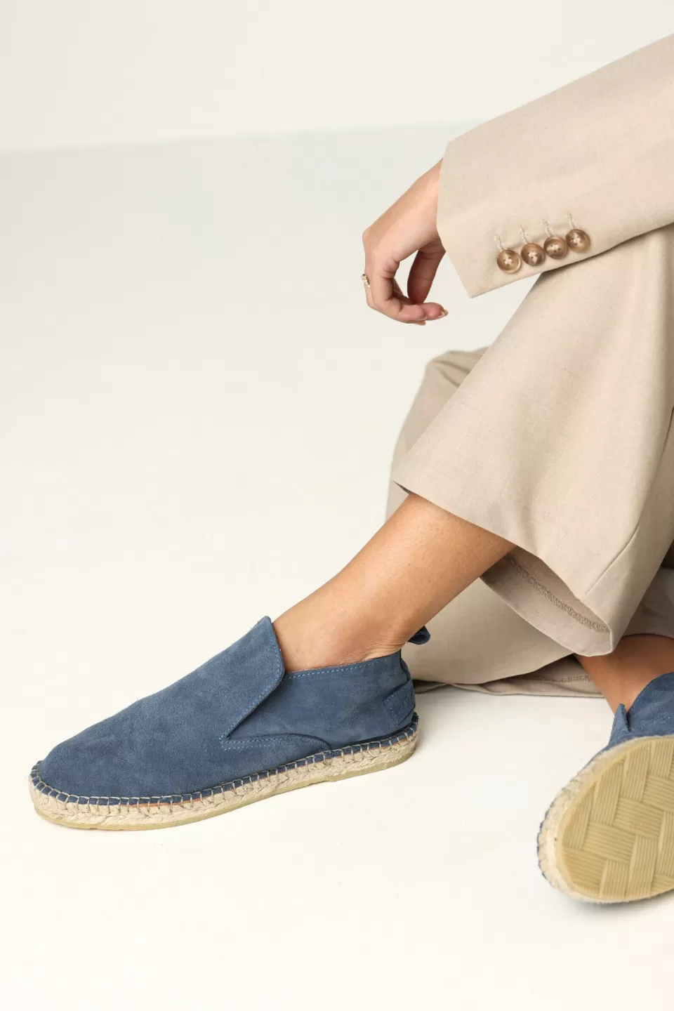 Shabbies Amsterdam Espadrille Elche Lofa Jeans Blue^ Espadrilles | Loafers