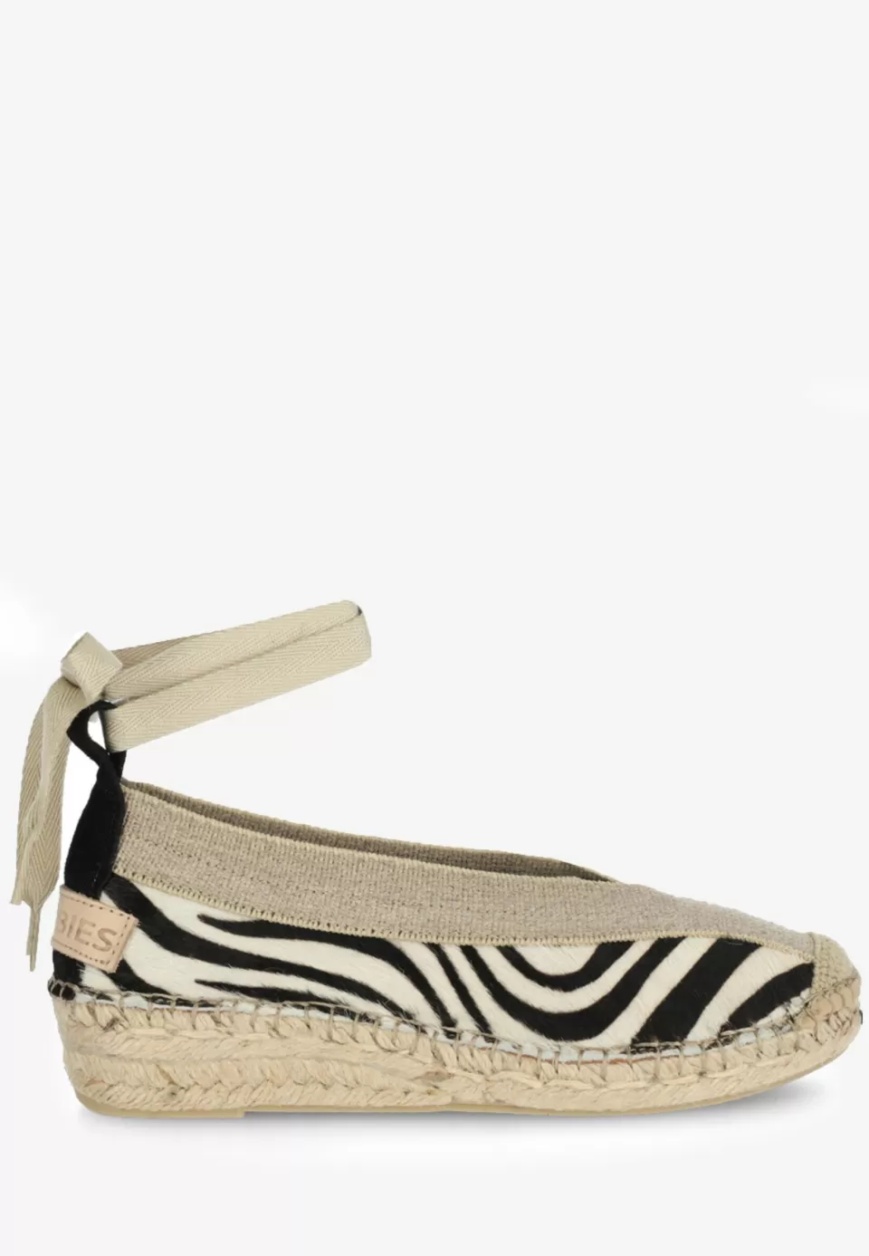 Shabbies Amsterdam Espadrille Palma Kimono Zebra Zwart/^ Espadrilles | Loafers