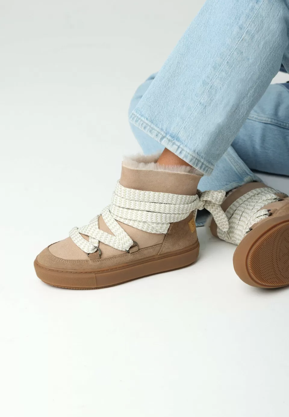 Shabbies Amsterdam Winterlaars Ragy Uma Doubleface Camel^ Gevoerde Schoenen | Enkellaarzen